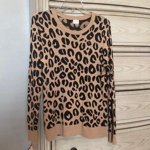 A New Day Tan and Black Leopard Print Sweater